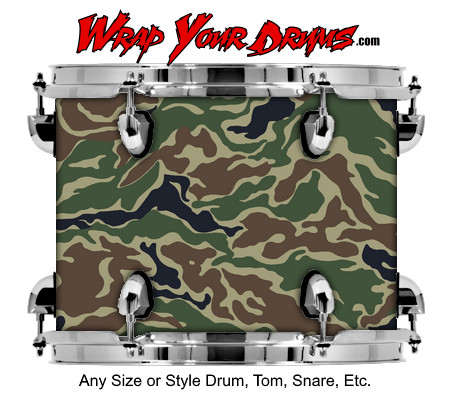 Buy Drum Wrap Camo Green 7 Drum Wrap